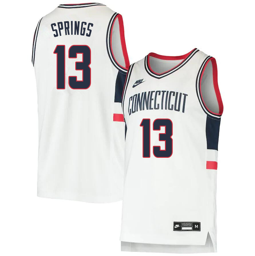 2021 Men #13 Richie Springs Uconn Huskies College Basketball Jerseys Sale-Throwback